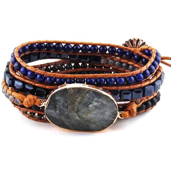 Handmade Crystal Wrap Bracelet 33"-35" Long Fits Most Teens and Adults - Picture 2 of 4